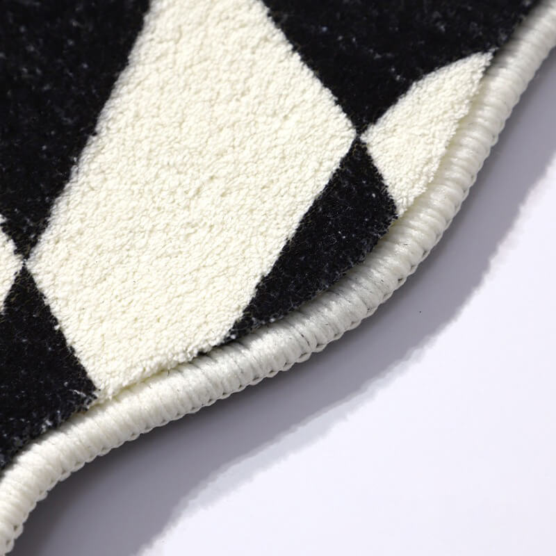 Curvy Checker Mini Tufted Rug — Soft Accent Rug for Bedroom Layering — Lifestyle 5