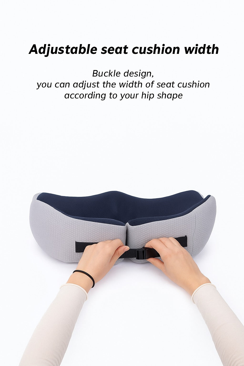 Ergonomic Adjustable Memory Foam Sit Bone Relief Seat Cushion for All-Day Comfort and Support