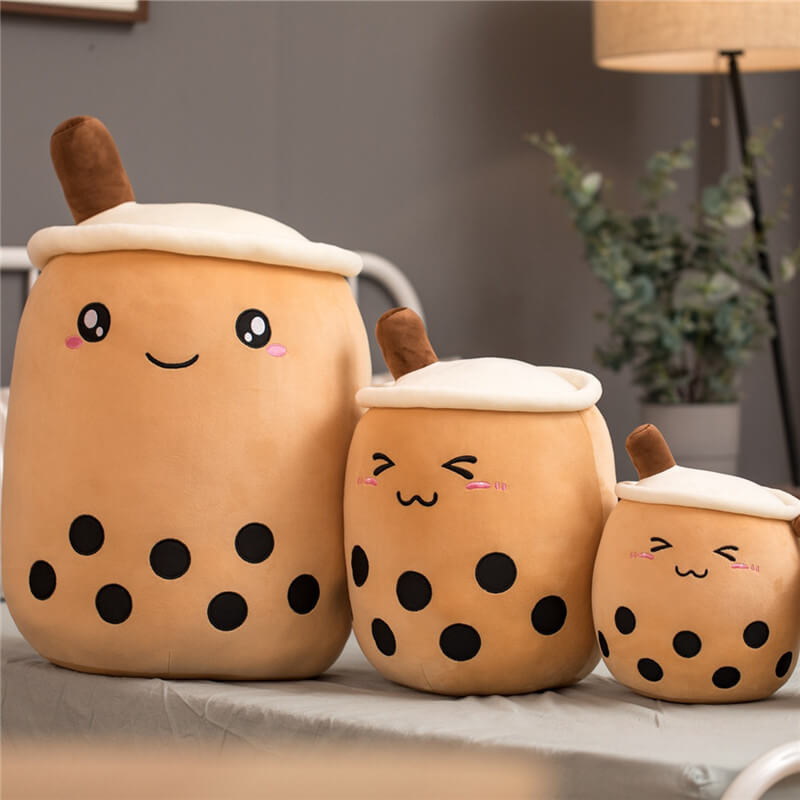Bubble Tea Plush Toy — Soft Textured Pillow for Bedroom Layering — Lifestyle 4