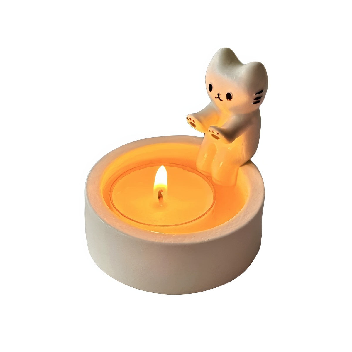 Hand-Warming Cat Candle Holder — Decorative Accent for Considered Styling — Front view