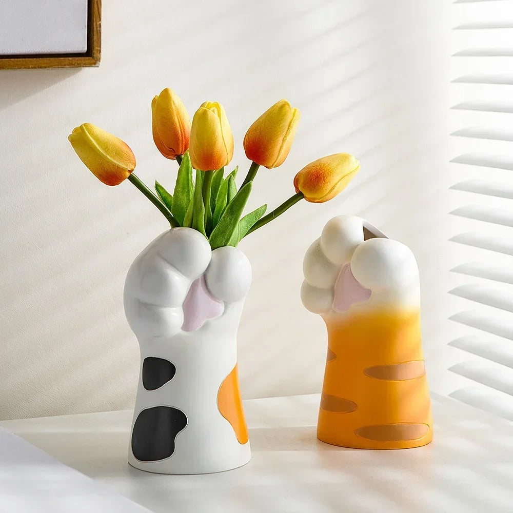 Cat Paw Desktop Vase — Decorative Vase for Considered Styling — Front view