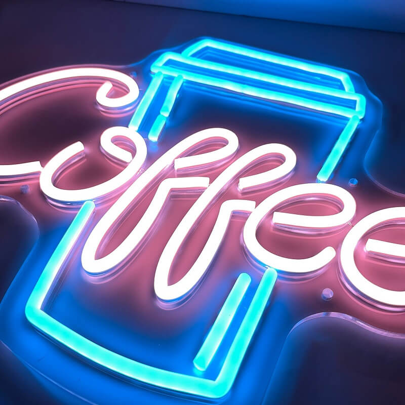 Coffee Shop Neon Sign — Warm LED Mood Lighting for Bedside — Lifestyle 1