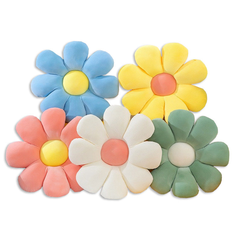 Daisy Plush Cushion — Petal-Shaped Pillow for Bed and Sofa Styling — Front view