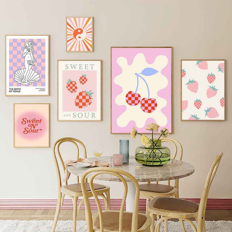 Sweet N' Sour Checkered Canvas Posters — Considered Home Styling — Lifestyle 1