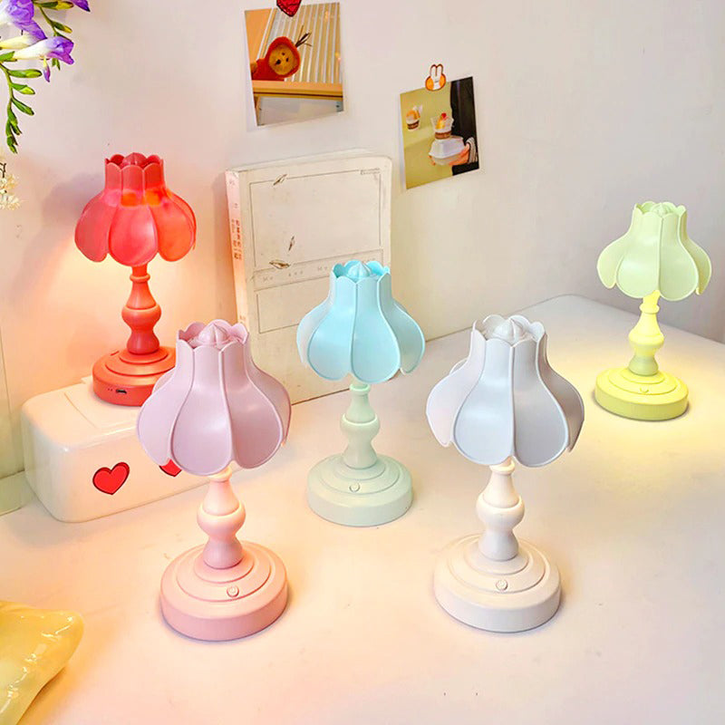 Pastel Lotus Table Lamp — Warm LED Mood Lighting for Bedsides — Front view