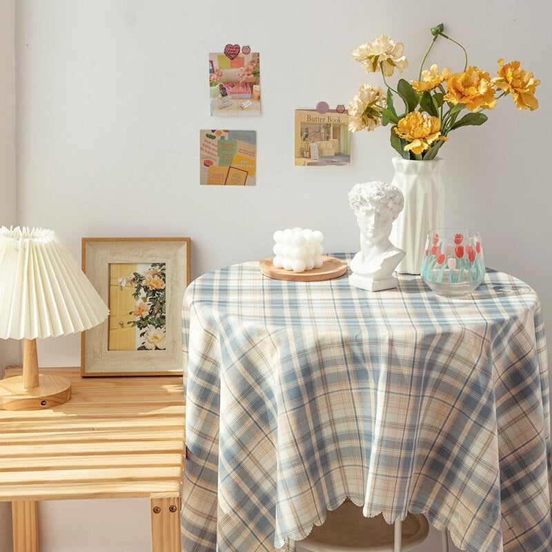 Pastel Plaid Tablecloth — Considered Home Styling — Detail