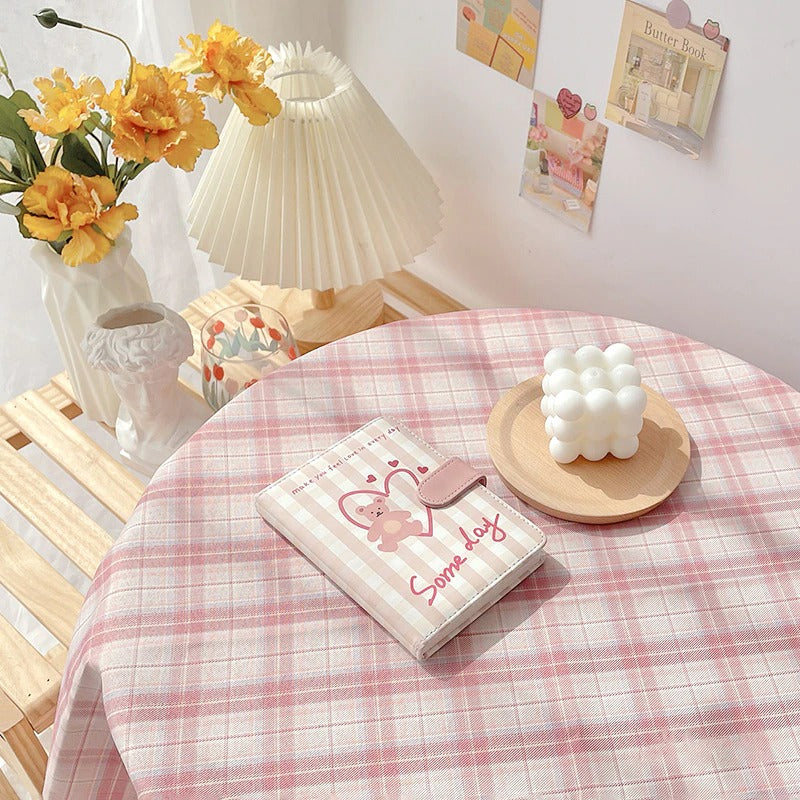 Pastel Plaid Tablecloth — Considered Home Styling — Front view