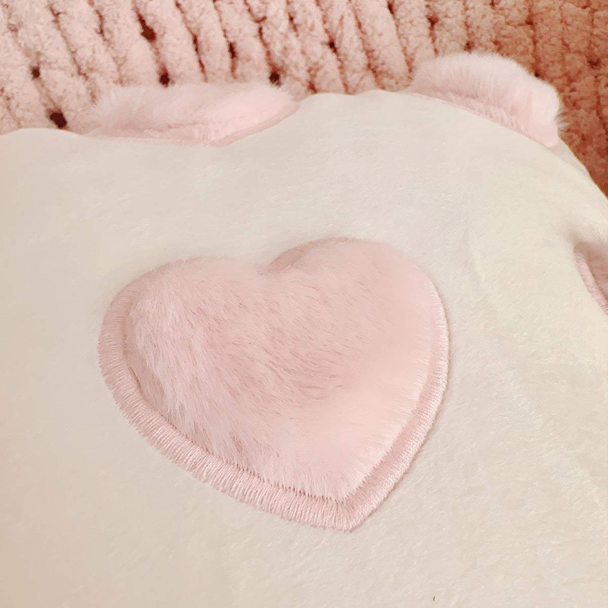 Plush Heart Cushion Cover — Velvet Set with Raised Appliqué for Layered Bedding — Lifestyle 5