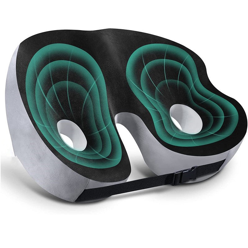 Ergonomic Adjustable Memory Foam Sit Bone Relief Seat Cushion for All-Day Comfort and Support