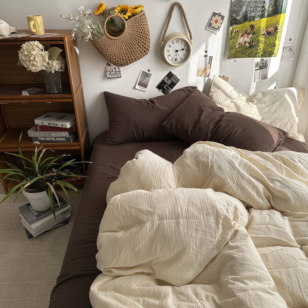 Earthy Tones Bedding Set — Soft-Touch Cotton Duvet & Pillowcases — Front view