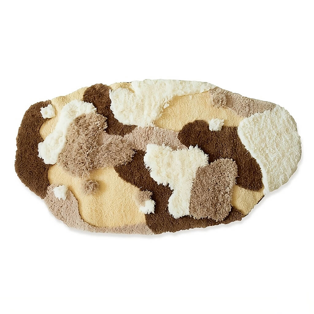 Earthy Tones Tufted Accent Rug — Soft Accent Rug for Bedroom Layering — Front view