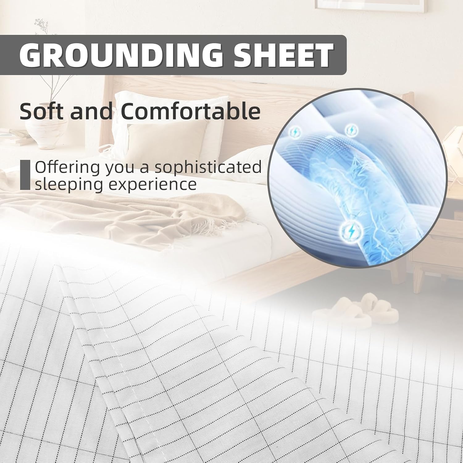 Silver Fibre Cotton Bed Sheets - Conductive Silver Thread Cotton Sheets in Flat & Fitted Sizes