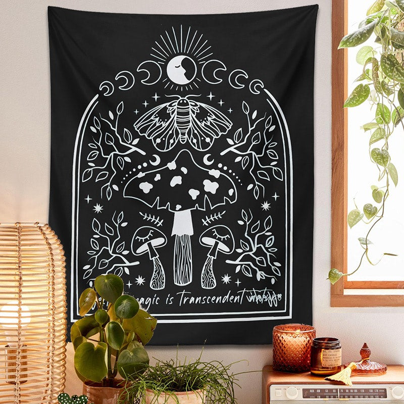 Effective Magic Moon Mushrooms Tapestry — Considered Home Styling — Detail