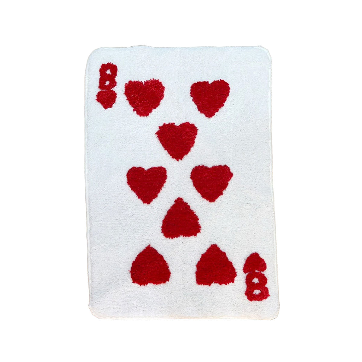 8 of Hearts Accent Rug — Soft Accent Rug for Bedroom Layering — Front view