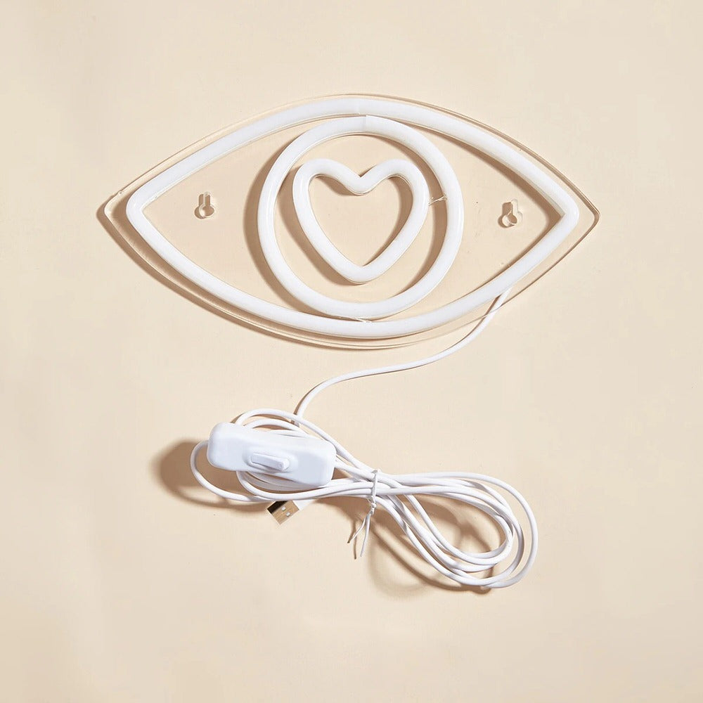 Eye in Love LED Neon Sign — Warm LED Mood Lighting for Bedside — Lifestyle 3