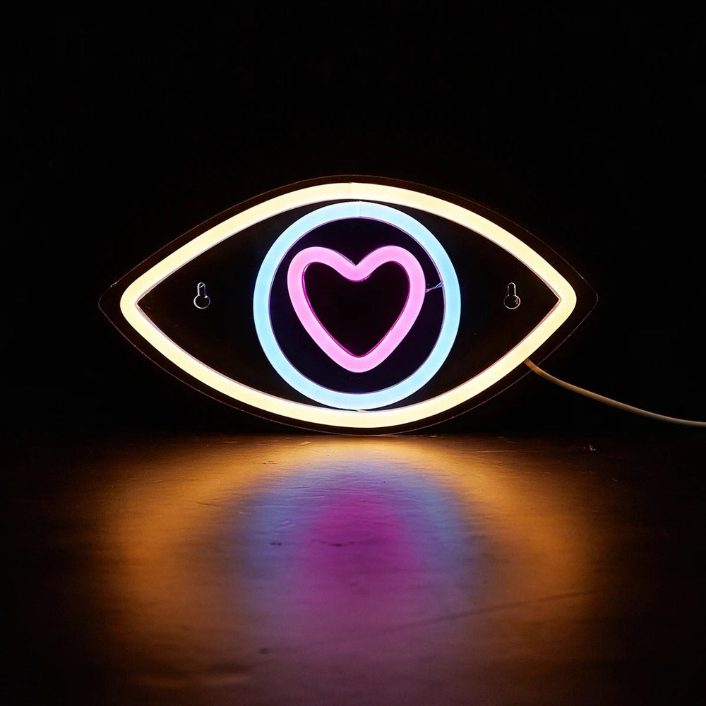 Eye in Love LED Neon Sign — Warm LED Mood Lighting for Bedside — Lifestyle 2
