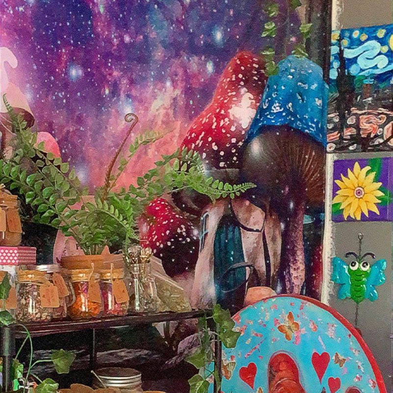 Fairy Mushrooms World Tapestry — Considered Home Styling — Detail