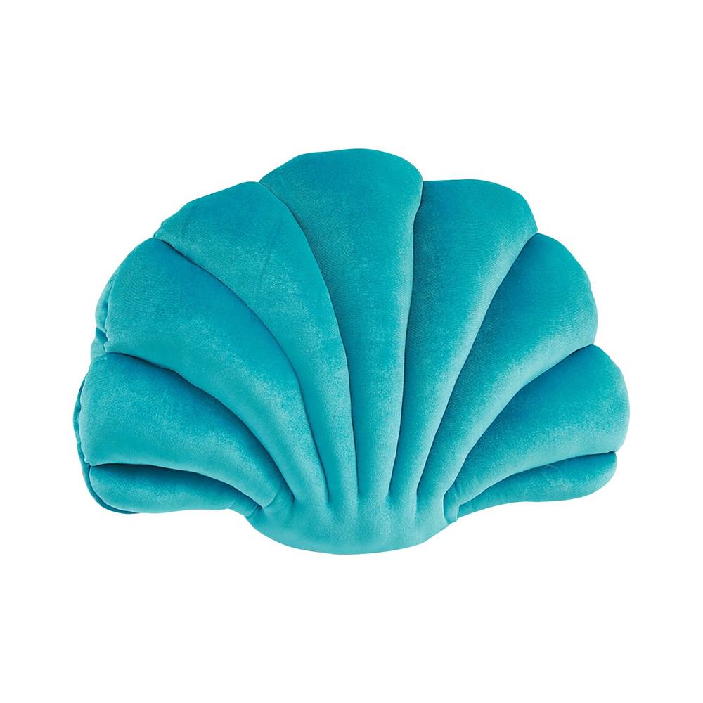 Seashell Velvet Throw Pillow — Sculpted Coastal Cushion for Bedrooms — Lifestyle 8