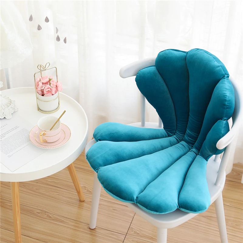 Sculptural Shell Chair Cushion — Tufted Seat Pad for Dining and Accent Chairs — Lifestyle 5