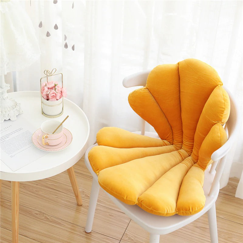 Fairy Shell Chair Cushion — Soft Textured Pillow for Bedroom Layering — Lifestyle 3