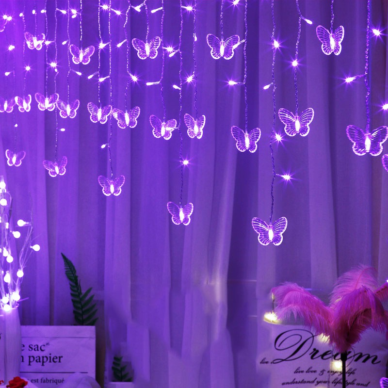 Fairy Butterfly String Lights — Warm LED Mood Lighting for Bedside — Front view