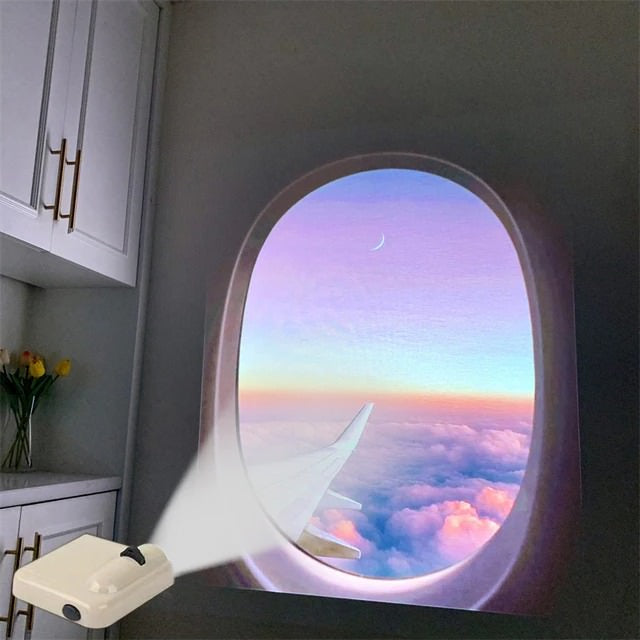 Fake Window Mini Projector — Warm LED Mood Lighting for Bedside — Detail