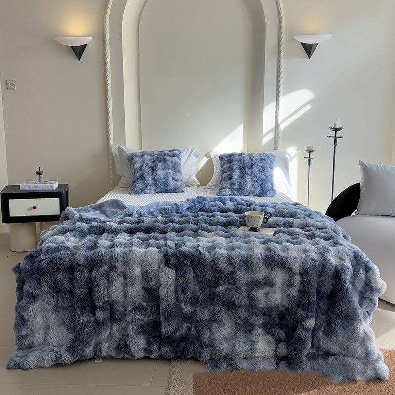 Soft Faux Rabbit Fleece Throw Blanket