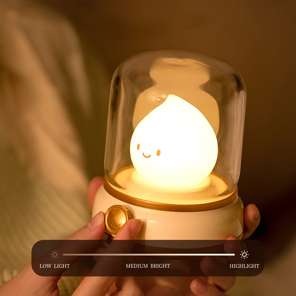 Flame LED Night Light — Warm LED Mood Lighting for Bedside — Lifestyle 3