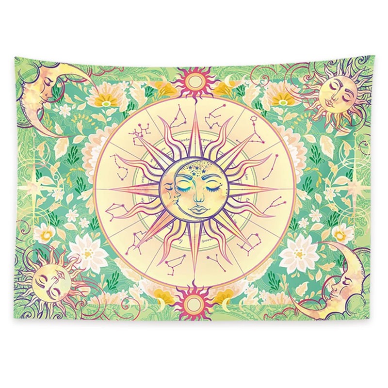 Floral Zodiac Sun & Moon Tapestry — Considered Home Styling