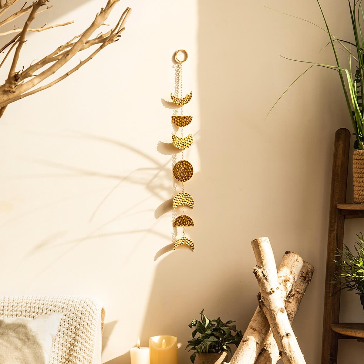 Forged Gold Vertical Moon Phases Wall Decor — Considered Home Styling