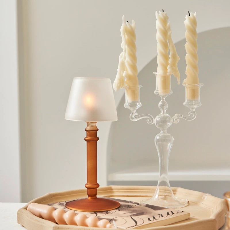 French Vintage Glass Candle Holder — Decorative Vase for Considered Styling — Lifestyle 2