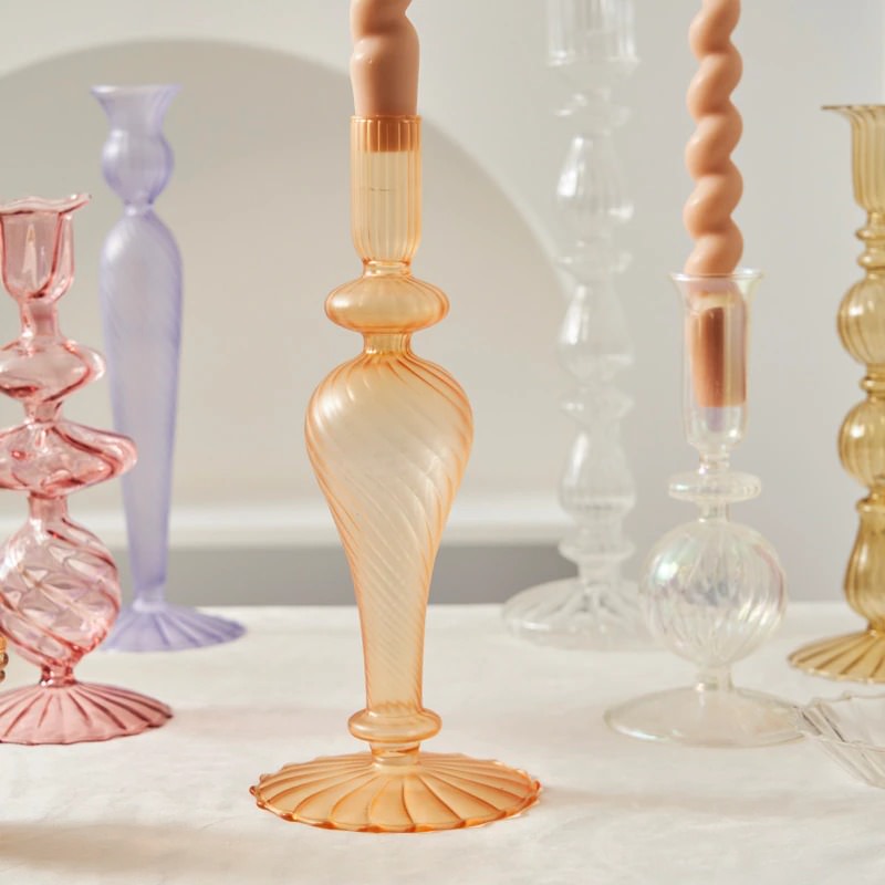 French Vintage Glass Candle Holder — Decorative Vase for Considered Styling — Lifestyle 3