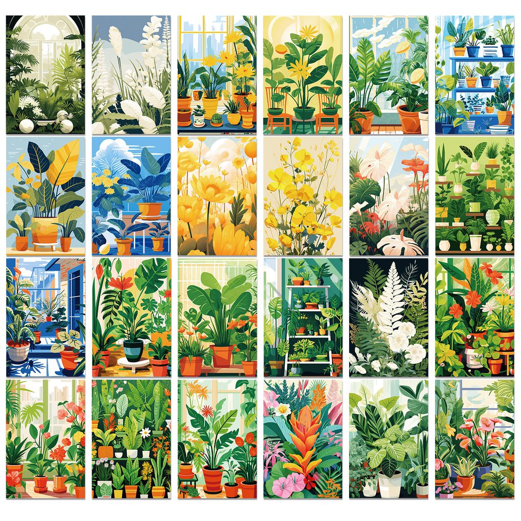 Fresh Green Flowers Wall Collage Cards Kit — Considered Home Styling