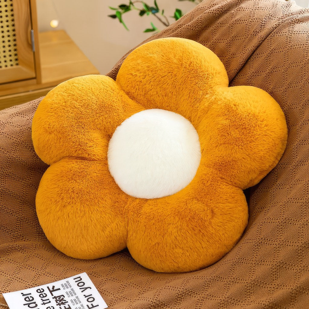 Flower Plush Pillow — Soft Furry Fabric for Bed and Sofa Decor — Lifestyle 7