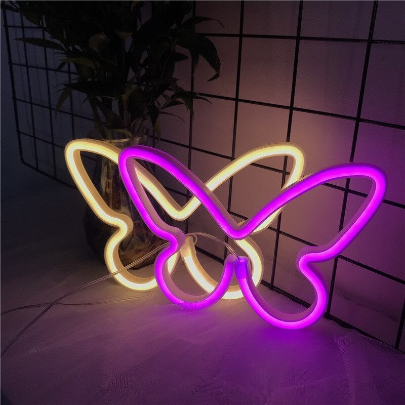 Butterfly Wall Neon Sign — Warm LED Mood Lighting for Bedside — Lifestyle 3