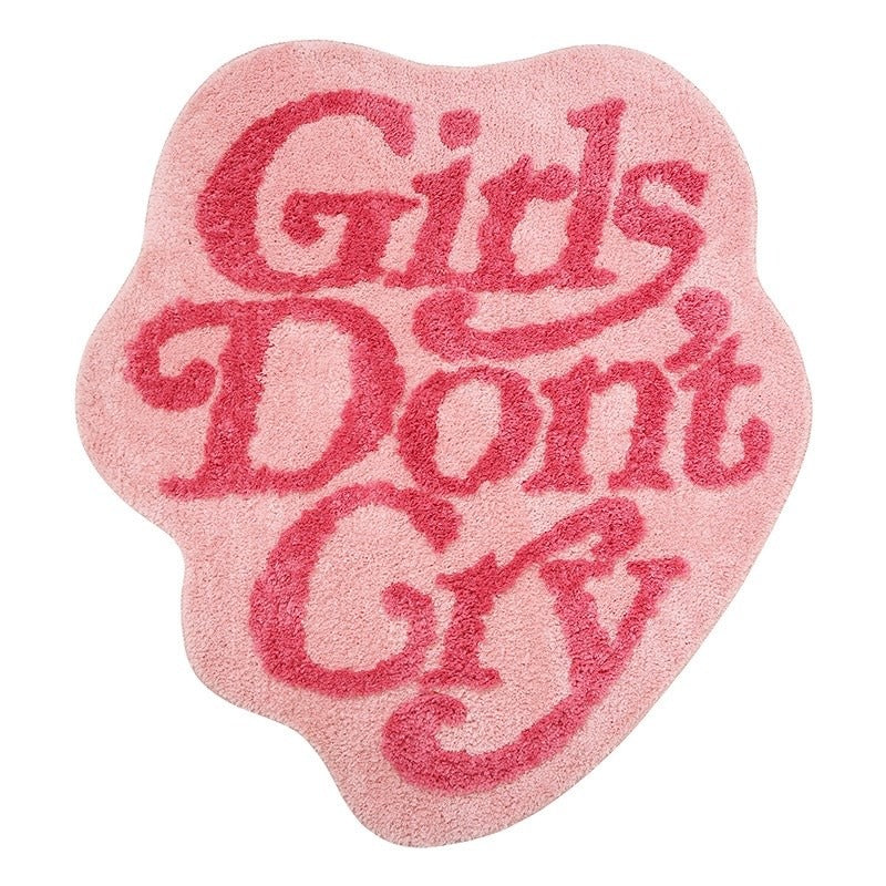 Girls Don't Cry Accent Rug — Soft Accent Rug for Bedroom Layering — Front view