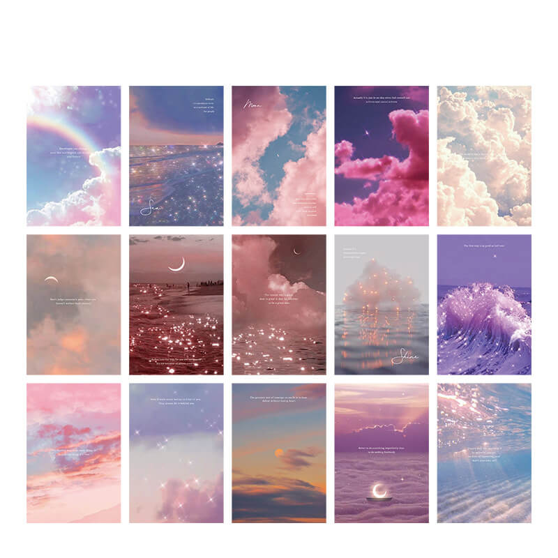 Glitter Clouds Wall Collage Postcards — Considered Home Styling