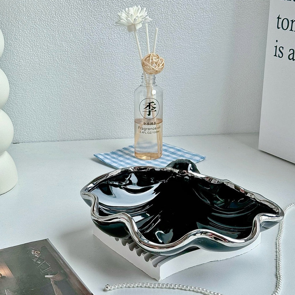 Glossy Seashell Ceramic Jewelry Tray — Considered Home Styling — Lifestyle 1