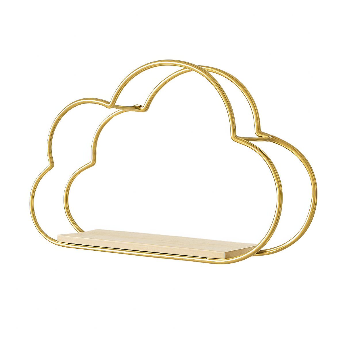 Gold Frame Cloud Shaped Wall Shelf — Considered Home Styling — Front view