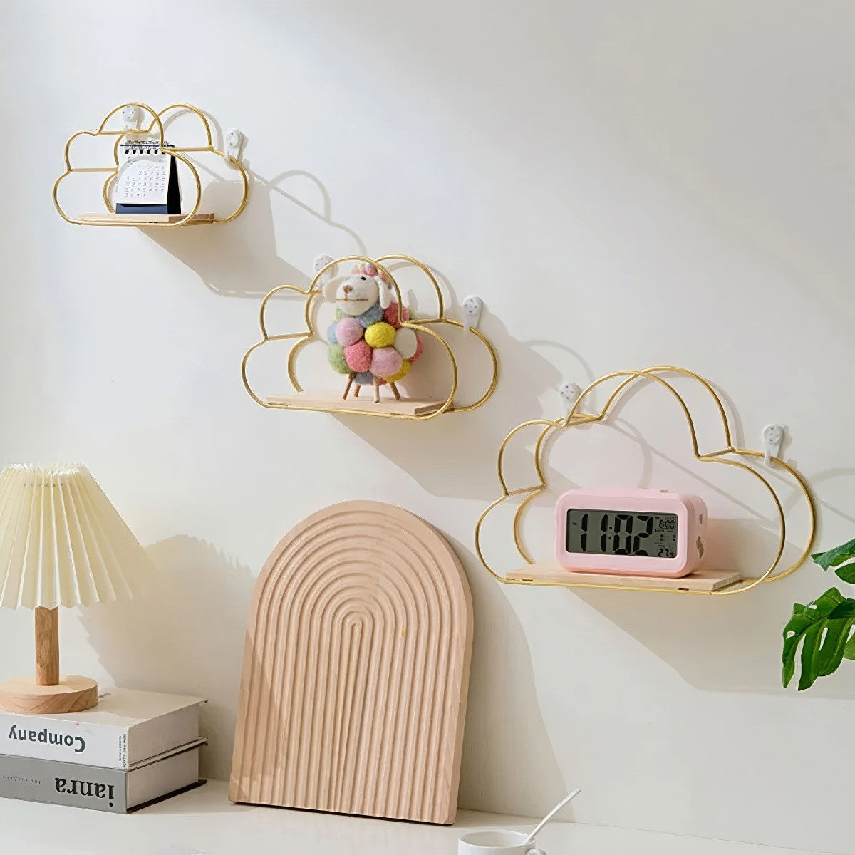Gold Frame Cloud Shaped Wall Shelf — Considered Home Styling — Detail