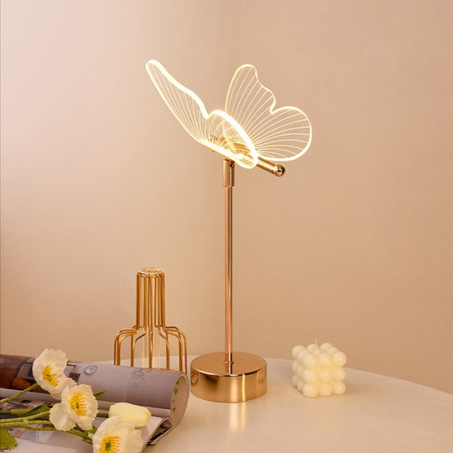 Golden Butterfly Table Lamp — Warm LED Mood Lighting for Bedside — Lifestyle 4