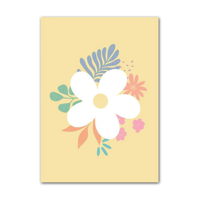 Yellow Pastel Flower Canvas Posters — Considered Home Styling