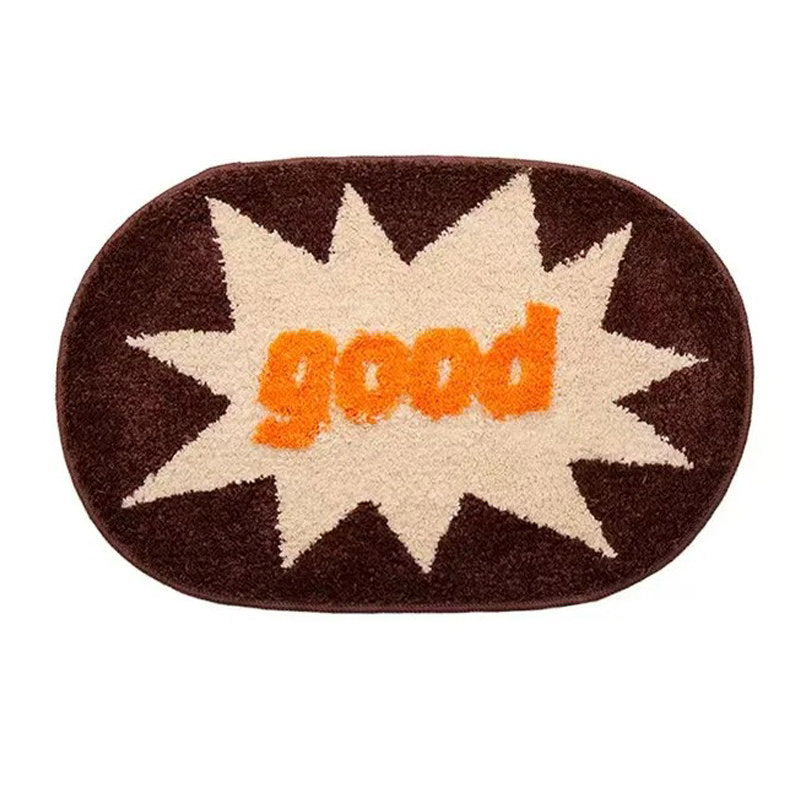 Good Fluffy Tufted Accent Rug — Soft Accent Rug for Bedroom Layering — Front view
