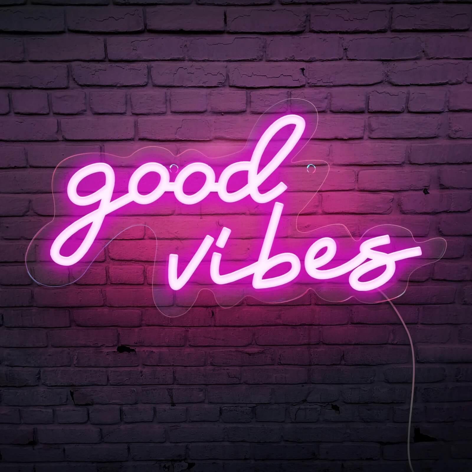 Good Vibes Wall Neon Sign — Warm LED Mood Lighting for Bedside — Lifestyle 3