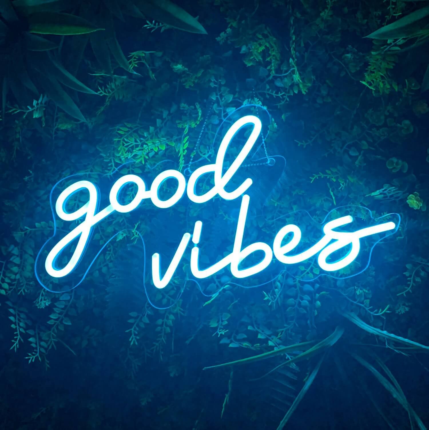 Good Vibes Wall Neon Sign — Warm LED Mood Lighting for Bedside — Lifestyle 5