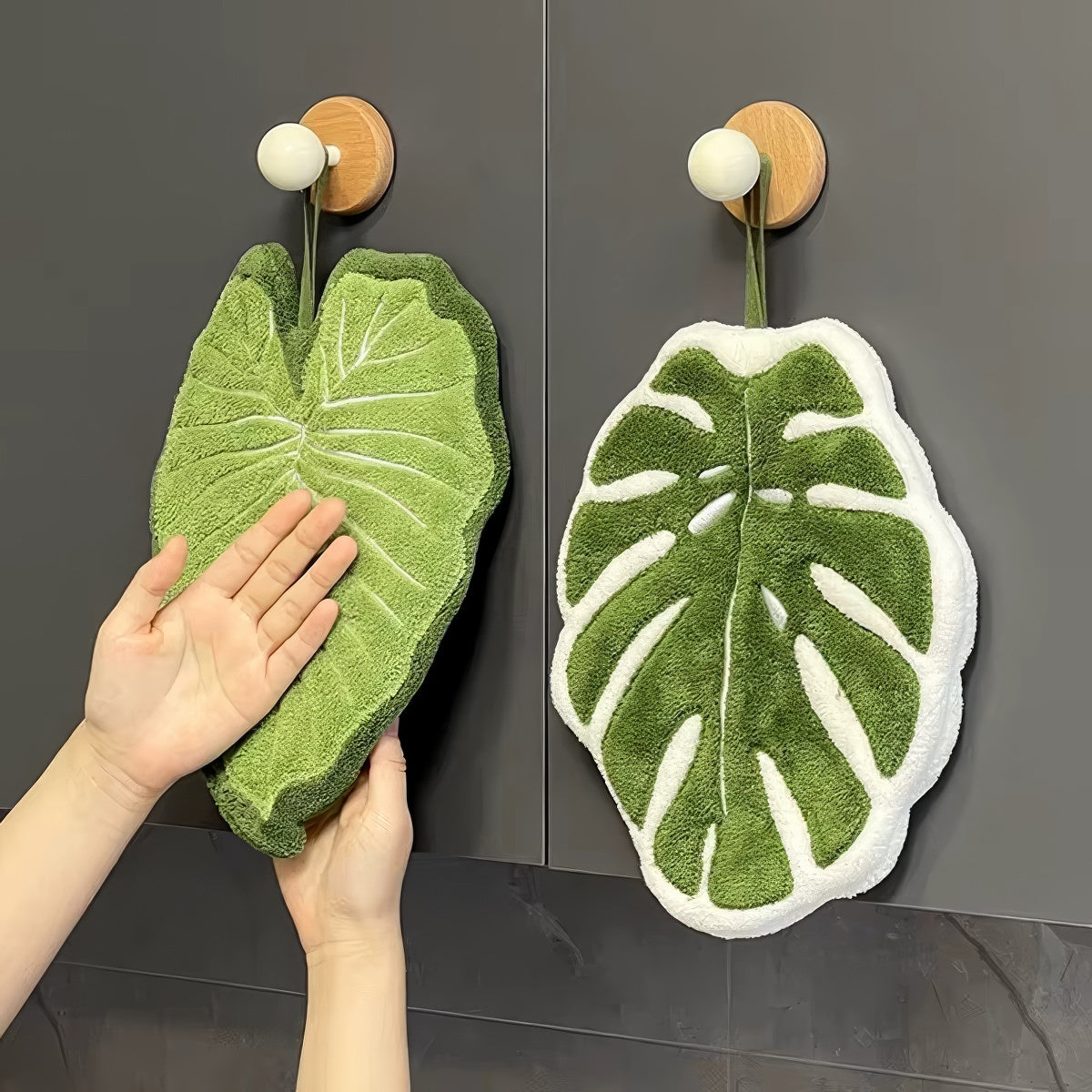 Botanical Leaf Microfiber Hand Towel — Considered Home Styling — Lifestyle 2