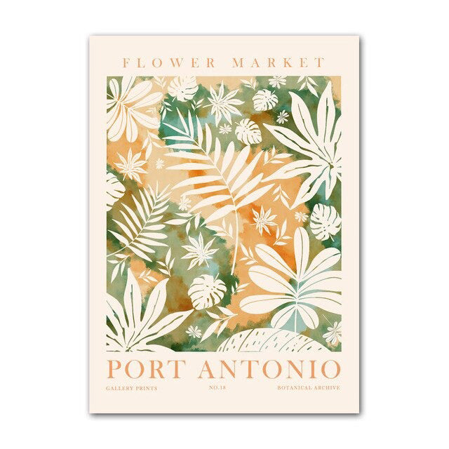 Green Leaves Herbarium Canvas Posters — Considered Home Styling