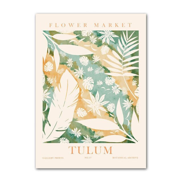 Green Leaves Herbarium Canvas Posters — Considered Home Styling