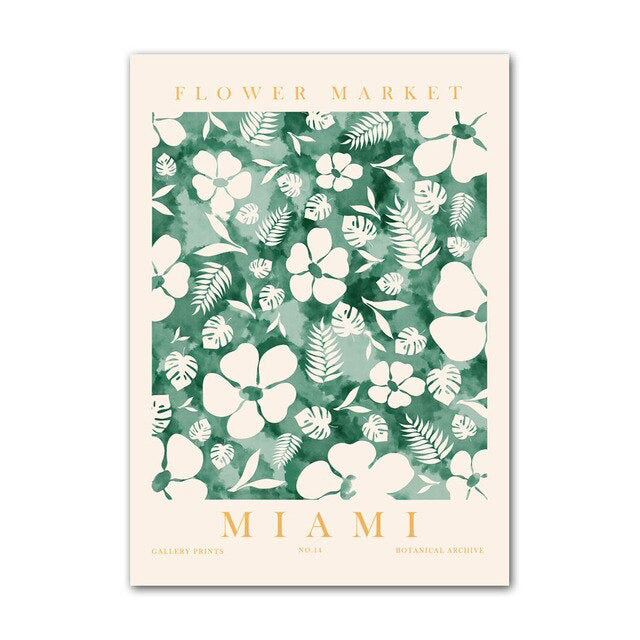 Green Leaves Herbarium Canvas Posters — Considered Home Styling