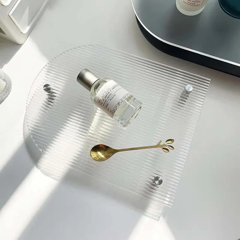 Grooved Acrylic Decorative Tray — Decorative Accent for Considered Styling — Detail